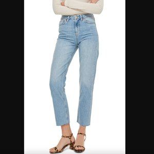 Topshop Raw Hem Crop Straight Leg Jeans